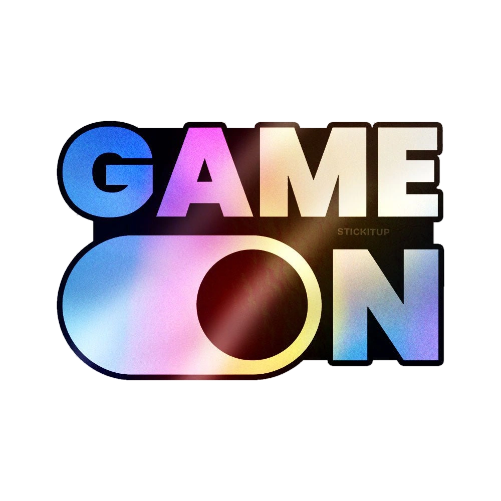 Game on Bold Holographic Stickers